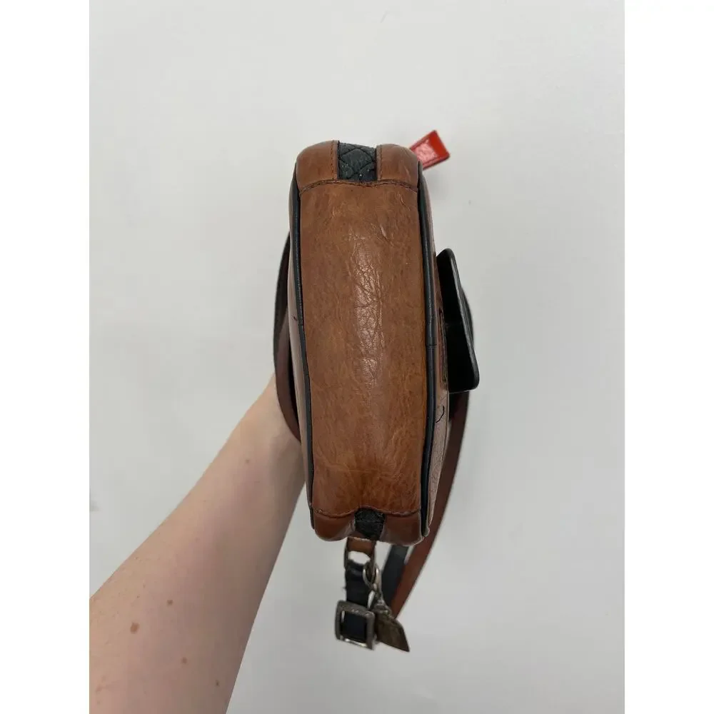 Brighton Camera Leather Shoulder Crossbody Convertible Small Bag Novelty Retro